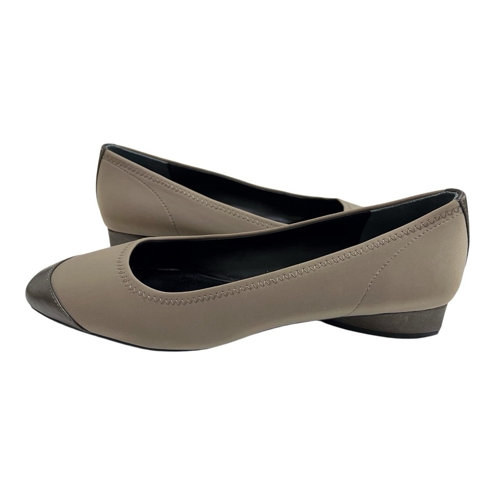 Donald Pliner ISSA Designer Flats Cap Toe Crepe Elastic Slip On Shoes Womens 8.5